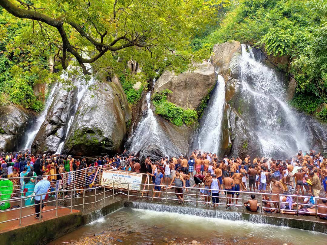 Five Falls in Old Courtallam Waterfalls Room in Tamil Nadu
